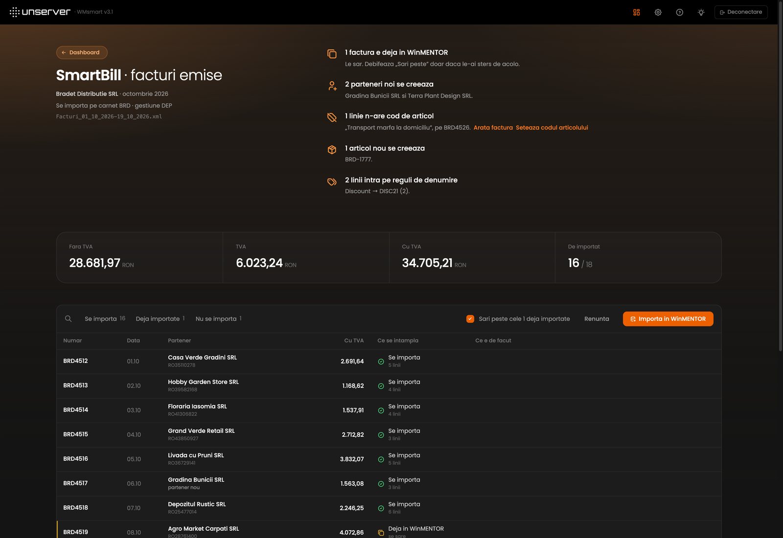 WMsmart 3 — verificarea fișierului înainte de import